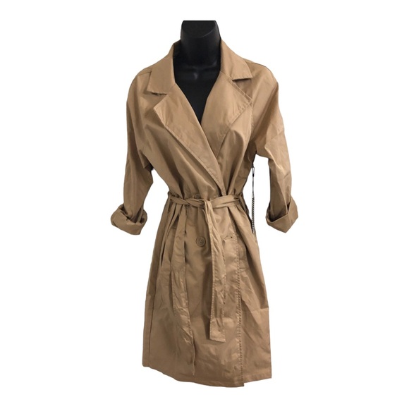Haute Monde classic tan belted trench coat size small new - Picture 7 of 14